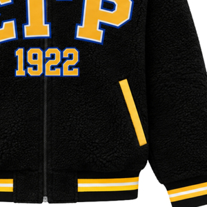 เสื้อแจ็คเก็ตบอมเบอร์ขนเชอร์ปาแบบกลับด้านได้สำหรับผู้หญิง Sigma Gamma Rho แบบสั่งทำพิเศษสองด้าน อุ่นสบายสำหรับฤดูหนาว เสื้อคลุมลำลองสำหรับชมรมนักศึกษากรีก - Product Image 6