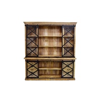 Buffet double modulaire multifonctionnel extensible en bois de manguier massif, fabriqué à la main, style classique européen, durable, pour salon