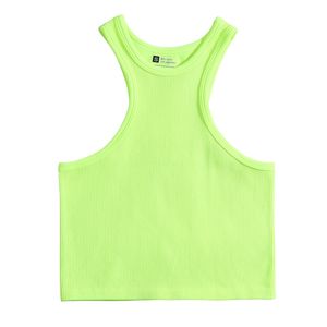 Débardeur court côtelé uni basique pour femme – Vente en gros personnalisée – Débardeur de sport sans manches pour le yoga - Product Image 4