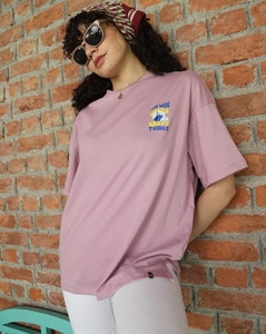 Camisetas DTG de Algodón 100% al por Mayor para Mujer, Tallas Grandes, Corte Holgado, Hombros Caídos, Diseño Liso - Product Image 2