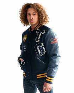 Custom Men Varsity <b>Jacket</b> <b>Vintage</b> Letterman <b>Jacket</b> with Chenille Patches Embroidery Leather Sleeves Unisex Baseball <b>Bomber</b> - Product Image 2
