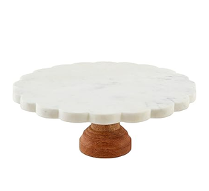 <b>Marble</b> <b>Cake</b> <b>Stand</b> Platter Awesome Design And Wood Base White Stone <b>Cake</b> <b>Stand</b> for Wedding Table Decoration - Product Image 1