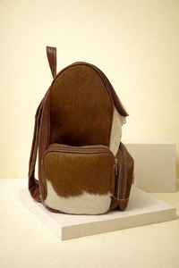 Sac à dos rustique en cuir véritable de vache, sac à dos de voyage pour ordinateur portable, sac à dos d'école multifonction, grande capacité, fermeture éclair unisexe HNBP-0019 - Product Image 3