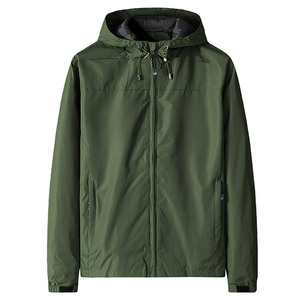 <b>Men's</b> <b>Black</b> Hooded <b>Windbreaker</b> Jacket Zipper Closure Casual Winter Wear Polyester Material Standard Fit Front Logo High Street - Product Image 2