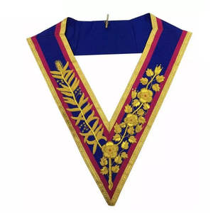 Collar de Emulación Masónica para Oficiales, Bordado de Grado de Logia, Rito de Emulación - Product Image 1