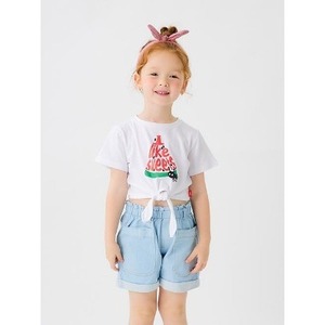 Camiseta Casual Estampada Estilo Coreano OZKIZ para Niñas de 2 a 7 Años, 100% Algodón Jersey, Moda de Verano, Venta al Por Mayor - Product Image 1