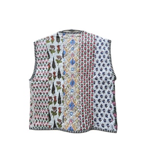 Indien fait à la main été léger coton matelassé sans manches veste bohème Vintage Style respirant lin confortable Rivet - Product Image 6