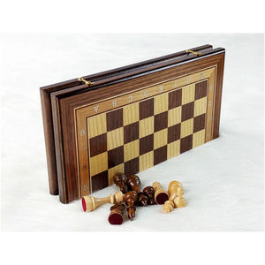 Vintage Wooden <b>Chess</b> <b>Set</b> with Folding Board Handmade Classic <b>Wood</b> Board Game for Kids Adults Professional Gift <b>Set</b> Chessboard - Product Image 2