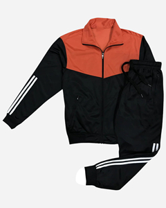 Ensemble de survêtement unisexe vert à manches longues avec fermeture éclair, style sportif bicolore, pour adulte, respirant, en polyester, idéal pour l'automne - Product Image 4