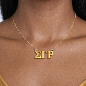 Collar con Letras Griegas Doradas de Sigma Gamma Rho, Cadena con Colgante para Mujer, Joyería Minimalista, Regalo Elegante y con Estilo - Product Image 1