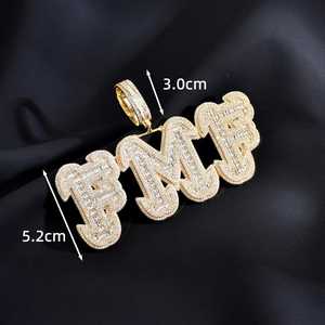 ICEQ JEWELLERY Letter Pendant Moissanite Round Brilliant Cut 925 Silver Hiphop Unisex Everyday Wear Jewelry - Product Image 5