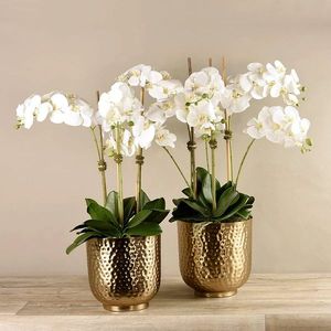 Arreglos florales de lujo para decoración de interiores, orquídeas artificiales, orquídeas reales, arreglos de orquídeas, decoración del hogar - Product Image 5