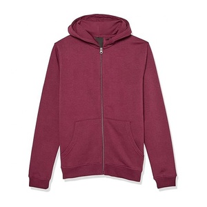 Veste de survêtement décontractée pour homme OEM personnalisée, bordeaux, entièrement zippée, haut de sport et de loisirs pour homme - Product Image 1