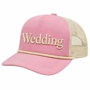 Gorra trucker rosa personalizada al por mayor de 5 paneles con perfil medio, bordado 3D, de malla, de alta calidad para mujer - Product Image 1