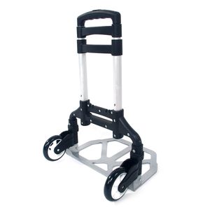 Carrello Portatile Pieghevole in Alluminio Nero con 4 Ruote per Bagagli - Product Image 4