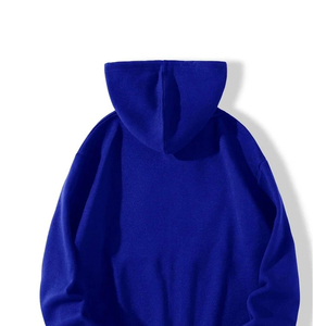 Sweat-shirt à capuche bleu gothique pour homme, fermeture éclair sur le devant, imprimé squelette en strass, tricoté, coupe oversize, manches classiques, style automne - Product Image 4