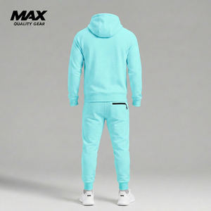 Survêtements personnalisés pour hommes, ensemble deux pièces en coton 100% pour le jogging, ensemble de pantalons décontractés d'été pour hommes, survêtement à capuche - Product Image 3