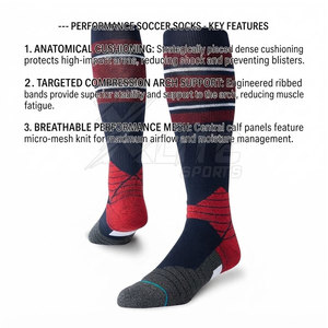 Chaussettes de football montantes premium pour adultes, en tissu anti-humidité, avec talon et bout renforcés, antidérapantes pour l'entraînement et les matchs de football - Product Image 6