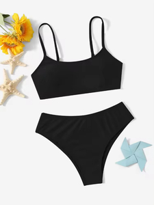 ชุดบิกินี่เอวสูงสำหรับผู้หญิงแบบสั่งทำพิเศษ – ชุดว่ายน้ำสองชิ้นแบบผูกเชือกพร้อมโลโก้โลหะ ชุดชายหาดสุดเซ็กซี่ รับผลิตแบบ OEM ตามสั่ง - Product Image 6