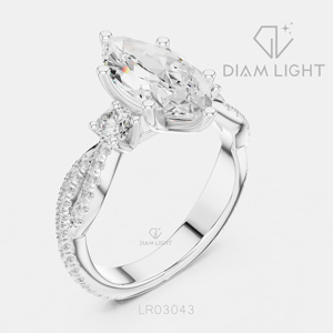 2.05CT Marquise Cut Lab Grown Diamond 14KT White Gold Engagement <b>Ring</b> IGI Certified Bridal <b>Ring</b> Fine Jewelry Women Gifting - Product Image 2