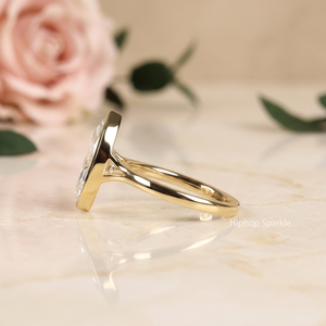 Marquise Cut Moissanite <b>Solitaire</b> <b>Ring</b> 925 <b>Silver</b> 18K Gold Plated Prong Setting Luxury Engagement Band Women's 8K - Product Image 4
