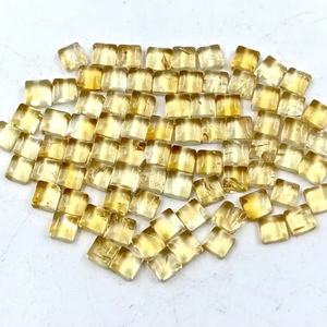 Citrines de qualité AAA, cabochons jaunes carrés, pierres précieuses naturelles 3x3 mm, fabrication de bijoux, cristal de guérison, prix de gros - Product Image 1