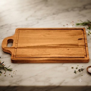 Tabla de Cortar Clásica de Madera con Superficie Segura para Alimentos, Ideal para Cortar Frutas, Verduras, Carne y Pan Fácilmente - Product Image 1