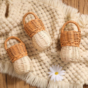 Bolso Mini de Mimbre Natural Estilo Vintage, Cesta de Almacenamiento Tejida a Mano de Ratán para Juguetes Infantiles, Bolso Pequeño para Juego de Imitación, Venta al por Mayor - Product Image 2