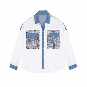 Triveers Wholesale New Arrival Women's Vintage Fashionable Quilted Hooded <b>Denim</b> Jacket Solid Color Autumn Windproof Eco-Friendly - Product Image 2