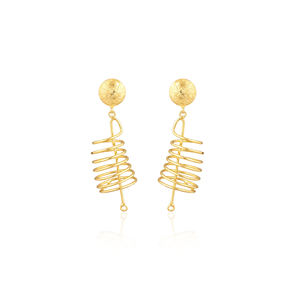 Pendientes de Latón de Diseño Personalizado, Pendientes de Latón Antiguos con Alambre Envolvente para Mujer, Pendientes de Aro de Latón de Alta Calidad, Pedido al por Mayor - Product Image 1