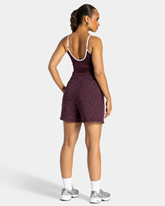 Shorts Bermuda para Mujer con Estampado de Leopardo Color Granate, Forro en Contraste, Cintura Elástica con Bolsillos, Suaves y Transpirables, Talla Grande Premium - Product Image 5