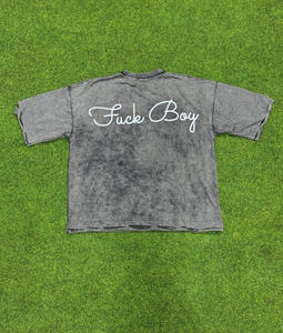 เสื้อยืดโอเวอร์ไซส์ทรงหลวมผ้าคอตตอนถัก 100% คุณภาพสูงสำหรับผู้ชายและผู้หญิง ลวดลายย้อมสีแบบแอซิดวอช พิมพ์ลาย DTG ตามสั่ง สีซีดจางแบบซันเฟด  โลโก้ปรับแต่งได้ - Product Image 2