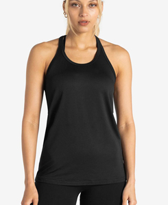 Débardeur en polyester tricoté pour femme, col rond, dos nageur, couleur unie, respirant, écologique, personnalisable, haute qualité - Product Image 2