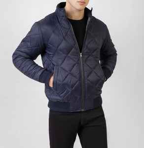 OEM Wholesale Men's Plus Size Winter Puffer Jacket 3D Puff Print Customizable Logo 100% Zipper Closure Breathable Windproof - Product Image 4