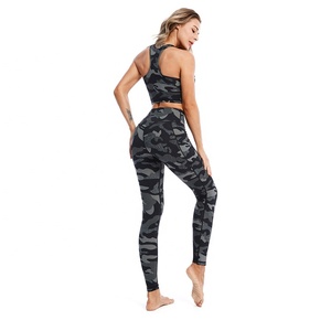 Ensemble de yoga unisexe gris sans couture avec logo personnalisé, vêtements de sport réversibles pour les athlètes de fitness, les yogis, grande taille, bienvenus - Product Image 3