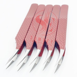 Pince à épiler fine en acier inoxydable en forme de dauphin Pince à épiler d'extension de cils à volume droit personnalisée Pointe en fibre à forte tenue - Product Image 2