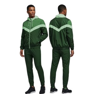 Ensemble de survêtement coupe-vent en nylon de haute qualité pour hommes, avec design personnalisé et style color block - Product Image 2