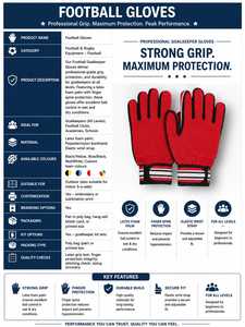 Gants de gardien de but OEM/ODM – Gants de gardien de but de football en latex premium, gants de gardien de but professionnels, durables et antidérapants - Product Image 4