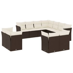 Conjunto de Sofás Modulares de Ratán Sintético Marrón para Jardín, Tamaño Mediano a Grande - Product Image 2
