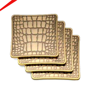 Designer metal <b>coasters</b> with antique finished great for interior decor and home - Product Image 2