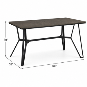 โต๊ะอาหารไม้ทรงสี่เหลี่ยมสไตล์โมเดิร์นขาเหล็ก - Product Image 2