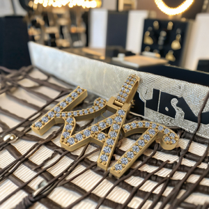 Unisex Hip Hop Style 10K Solid Gold Custom iced <b>Initial</b> Name Plate <b>Necklace</b> Moissanite Diamond Bling Pendant Personalized Gifts - Product Image 2