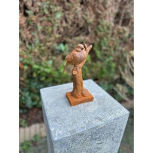 Sculpture d'arbre de vie rouillé avec oiseau pour la décoration de jardin et de ferme, figurine artisanale personnalisable - Product Image 3