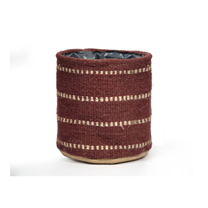 Pot de fleurs en jute tressé au design minimaliste moderne, personnalisable, pour la maison, le jardin, ou comme panier de plantation, fabriqué au Bangladesh - Product Image 4