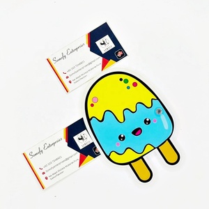 Somoly Enterprises Rectangle Heart Acrylic Lash Box Tools Ice Cream Pop Sticker Colorful Kawaii Design Plate Yellow Blue - Product Image 6