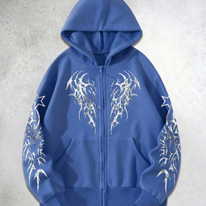 Custom Unisex Printed Heat-Transfer-Printing Solid Casual Autumn <b>Pullover</b> Hooded Anti-Pilling Breathable - Product Image 1
