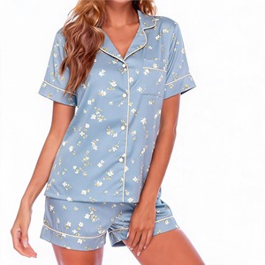 Conjunto de Pijama de Satén, Diseño Personalizado, Ropa de Dormir para Mujer, Conjunto de Dos Piezas para Venta al por Mayor y Fabricación - Product Image 3