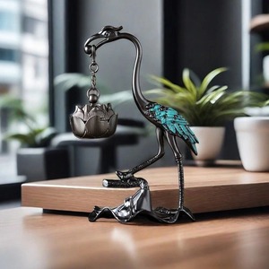 Brûleur d'encens suspendu en céramique Kraft World Premium Crane, support de lotus, aromathérapie, décoration d'intérieur - Product Image 3