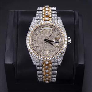 Reloj de Pulsera de Lujo con Diamantes de Moissanita, Estilo Hip Hop, Totalmente Cubierto de Piedras, para Hombre - Product Image 1
