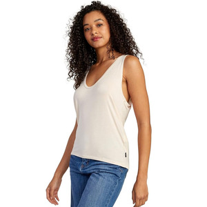 Women V-Neck <b>Tank</b> <b>Top</b> 100% Cotton Breathable Casual Jersey <b>Knitted</b> Solid Color Regular Length Sleeveless <b>Top</b> - Product Image 4